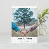 エレガント素朴カスタム写真の日付の保存 招待状 (スタンド正面)