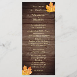 エレガント素朴カスタムMaple Leaf結婚式 プログラム