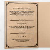 エレガント素朴クラシッククラフトモノグラム結婚ズ 三つ折り招待状 (内部最初)