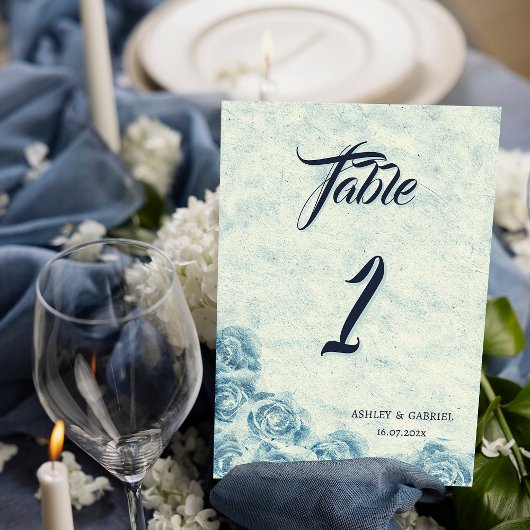 エレガント素朴クラシックフローラ結婚表N° 2 テーブルナンバー