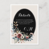 エレガント素朴クラシックフローラ結婚詳細4 エンクロージャーカード (正面)