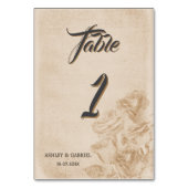 エレガント素朴クラシック結婚フローラ表N° 1 テーブルナンバー (正面)