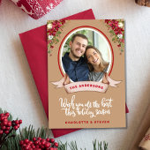 エレガント素朴クリスマス書道写真 シーズンカード