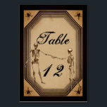 エレガント素朴ゴシックDeco Skeletons Table Numbers テーブルナンバー<br><div class="desc">ハロウィーンをテーマにしたデザインに最適なこの結婚披露宴席のナンバーカードヴィンテージは、スタイルの八角形のデコ紙と、隅に蜘蛛がいて、粗野なゴシック風のスタイル感が漂う。 デザイン別休日ハートデザインとヴィンテージイメージ(rights reserved)。</div>