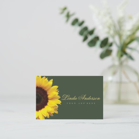エレガント素朴サンフラワーズユーカリ 名刺 (スタンド正面)
