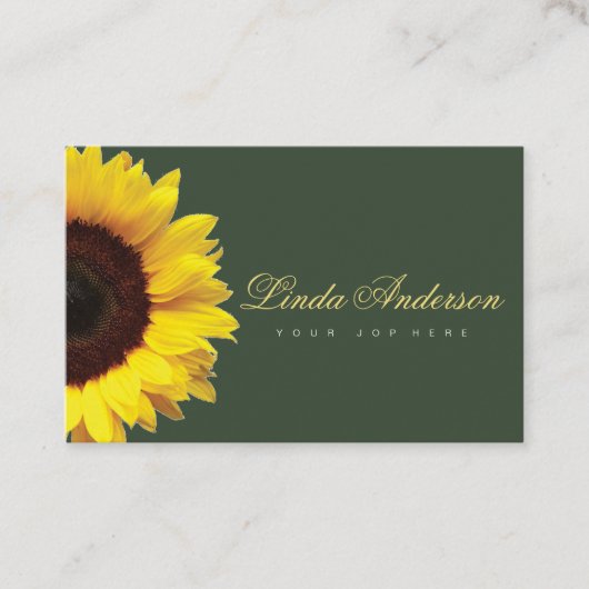 エレガント素朴サンフラワーズユーカリ 名刺 (正面)