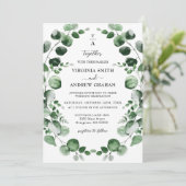 エレガント素朴シンプルユーカリ結婚ー 招待状 (スタンド正面)