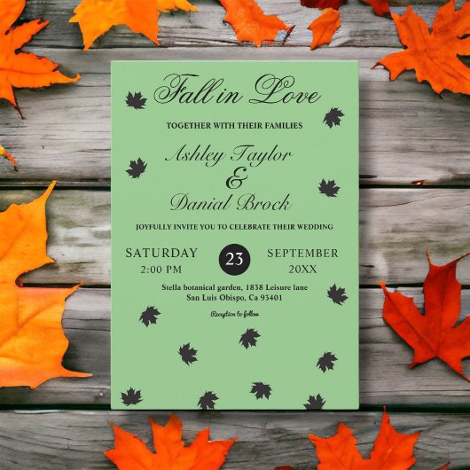 エレガント素朴シンプル秋の結婚式 招待状