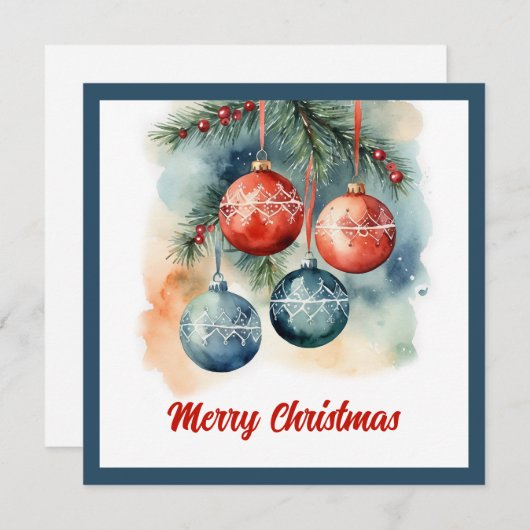 エレガント素朴スタイリッシュ水の色 シーズンカード (正面/裏面)