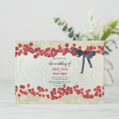 エレガント素朴スタイリッシュ結婚モダンBow 招待状 (スタンド正面)