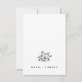 エレガント素朴ダスティブルーフローラ結婚式RSVPカード 出欠カード (裏面)