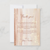 エレガント素朴テラコッタ金ゴールド水色結婚の サンキューカード (正面)