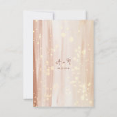 エレガント素朴テラコッタ金ゴールド水色結婚の サンキューカード (裏面)