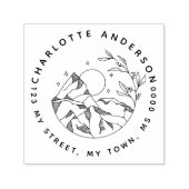 エレガント素朴ナイトフラワーファミリー差出人住所 セルフインキングスタンプ (デザイン)