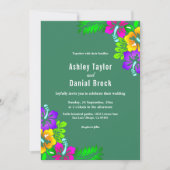 エレガント素朴バラサマーグリーンフローラ結婚ズ 招待状 (正面)