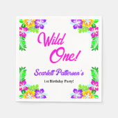 エレガント素朴バラワイルドワンフローラ1st誕生日 スタンダードカクテルナプキン (正面)