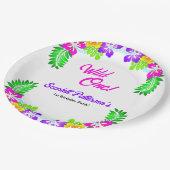 エレガント素朴バラワイルドワンフローラ1st誕生日 ペーパープレート (アングル)