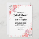 エレガント素朴バラ夏フローラブライダルシャワー 招待状 (正面)