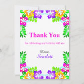 エレガント素朴バラ夏フローラ1st誕生日 サンキューカード (正面)