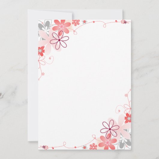 エレガント素朴バラ夏フローラ1st誕生日 招待状 (裏面)