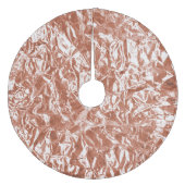 エレガント素朴バラ金ゴールドきらめくパターン フリース ツリースカート (正面)