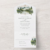 エレガント素朴パイン山結婚風景 オールインワン招待状 (内側)