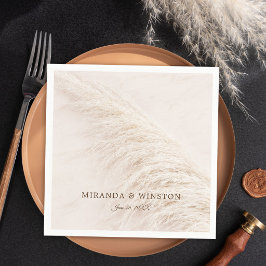 エレガント素朴パンパ結婚スグラス スタンダードカクテルナプキン