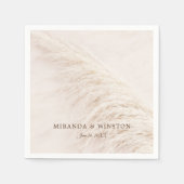 エレガント素朴パンパ結婚スグラス スタンダードカクテルナプキン (正面)