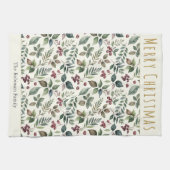 エレガント素朴パーソナライズされたクリスマス キッチンタオル (横)