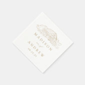 エレガント素朴パーソナライズされた結婚金ゴールド スタンダードカクテルナプキン (角)