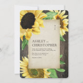 エレガント素朴ヒマワリ結婚の写真 招待状 (正面)