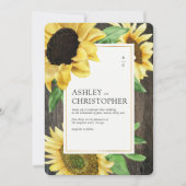 エレガント素朴ヒマワリ結婚の写真 招待状 (正面)