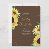 エレガント素朴ヒマワリ結婚ー 招待状 (正面)