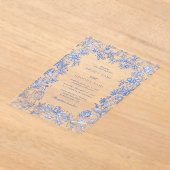 エレガント素朴フランスのフローラ結婚ズ アクリル招待状 (レイダウン)