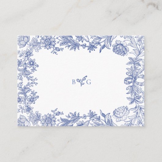 エレガント素朴フランスのフローラ結婚ズ エンクロージャーカード (裏面)