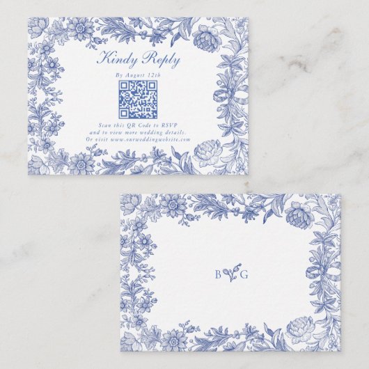 エレガント素朴フランスのフローラ結婚ズ エンクロージャーカード (正面/裏面)