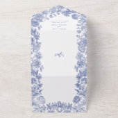 エレガント素朴フランスのフローラ結婚ズ オールインワン招待状 (外側)