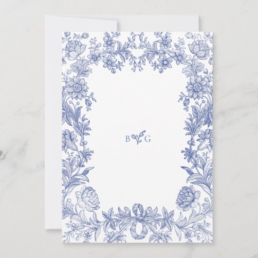 エレガント素朴フランスのフローラ結婚ズ セーブザデート (裏面)