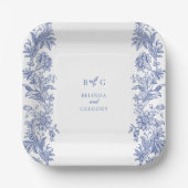 エレガント素朴フランスのフローラ結婚ズ ペーパープレート (正面)