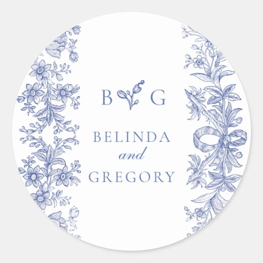 エレガント素朴フランスのフローラ結婚ズ ラウンドシール (正面)