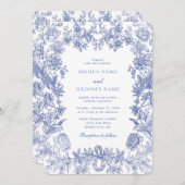 エレガント素朴フランスのフローラ結婚ズ 招待状 (正面/裏面)