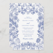 エレガント素朴フランスのフローラ結婚ズ 招待状 (正面/裏面)