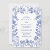 エレガント素朴フランスのフローラ結婚ズ 招待状 (正面)