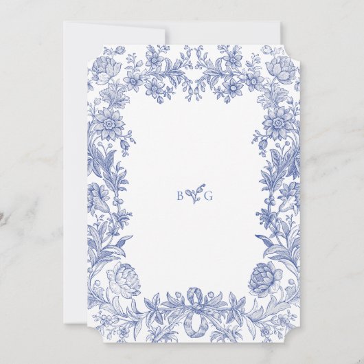 エレガント素朴フランスのフローラ結婚ズ 招待状 (裏面)