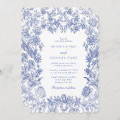 エレガント素朴フランスのフローラ結婚ズ 招待状 (正面/裏面)