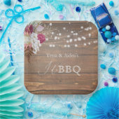 エレガント素朴フローラウッドI do BBQ ペーパープレート (パーティー)