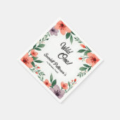 エレガント素朴フローラガーデン夏の第1誕生日 スタンダードカクテルナプキン (角)