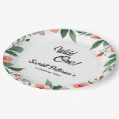 エレガント素朴フローラガーデン夏の第1誕生日 ペーパープレート (アングル)