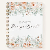 エレガント素朴フローラパーソナライズされたレシピ ノートブック (正面)