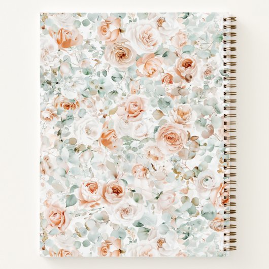 エレガント素朴フローラパーソナライズされたレシピ ノートブック (裏面)